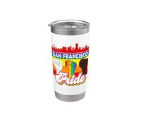 San Francisco Pride Rainbow Gay Pride Flag Funny LGBT Gobelet isotherme en acier inoxydable double paroi