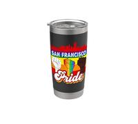 San Francisco Pride Rainbow Gay Pride Flag Funny LGBT Gobelet isotherme en acier inoxydable double paroi