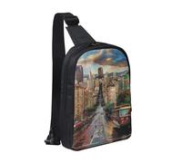 San Francisco Sac à dos imprimé pour homme et femme, sac à dos à bandoulière imperméable pour coureur, entraînement, randonnée, cyclisme, voyage, Noir , Taille unique, Sac à dos décontracté