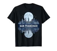 San Francisco Skyline Miroir rétro Effet Vieilli T-Shirt