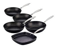 San Ignacio 20, 24 et 28 cm, Vita Set de poêles 20/24/28 + Grill Wok 28 cm, aluminium forgé, induction, multicolore