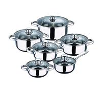 San Ignacio Batterie de cuisine 12 pièces en acier inoxydable de couleur chromée collection Cassel