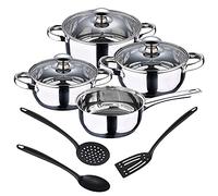 San Ignacio Batterie de cuisine 7 pièces en acier inoxydable + Set 3 ustensiles de cuisine en nylon PK3372