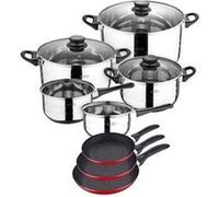 San ignacio - batterie de cuisine 8 pièces et poêle à frire en rouge G