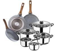 SAN IGNACIO Batterie de cuisine acier inox 8 pcs et 3 poêles à frire (18,20,24 cm) aluminium forgé Daimiel