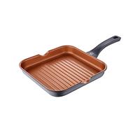SAN IGNACIO Bronze | Poêle grill antiadhésive de 28 x 28 x 4,5 cm | en fonte d'aluminium | distribution efficace de la chaleur | avec manche Soft Touch | convient à tous les types de cuisinières