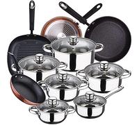 San Ignacio Cassel Batterie de cuisine 12 pcs, 3 poêles à frire 20,24,28 et Gril Moma