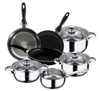 San Ignacio - Cuisine - Batterie 7 pièces phare et set 3 poêles Ø16/Ø20/Ø24 cm, aluminium pressé, antiadhésif, induction