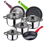 San Ignacio Dina Batterie de cuisine 8 pcs et poêles a frire Ø18, Ø22 et Ø26 cm Jolie
