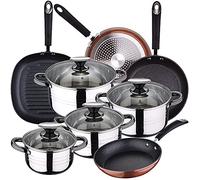 San Ignacio Dina Batterie de cuisine 8 pcs, poêles à frire 20, 24, 28 cm et Gril Moma