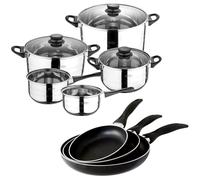 San Ignacio Ensemble de poêles et Batterie de Cuisine en Acier, Noir, 40 cm