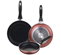 San Ignacio Lot de 3 poêles Ø16/20/24 cm, aluminium pressé, convient pour induction, collection Paradise