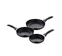 San Ignacio Lot de 3 poêles en aluminium pressé pour induction Q3260 Noir 3 casseroles
