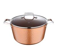 SAN IGNACIO Origen | Faitout de 28 cm de diamètre et 15 cm de hauteur avec couvercle en verre | revêtement 4 couches | en aluminium forgé | revêtement 4 couches | pour tous types de cuisinières