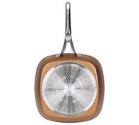 San Ignacio Origin - Double Round Grill Santén de 28 cm - Pression Molten Aluminium - Intérieur de quart avec revêtement en poudre de diamant - Point d'induction - Touch Soft Asa en noir