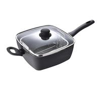 San Ignacio Sarten carré 24 x 24 x 9,5 cm aluminium press, induction, avec couvercle optimum, Noir/Blanc