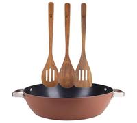 San Ignacio Set de boîte à repas Ø32 x 8 cm en aluminium forgé + 3 ustensiles de cuisine en bois AGROS