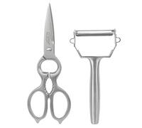 San Ignacio Vitoria - Ensemble de 2 ustensiles cuisine 1 ciseaux 20,5 cm + Peter 16cm - Fabriqué en acier inoxydable - finition Matt ultra résistante - Facile à laver et pour un ustensiles à vie