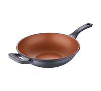 SAN IGNACIO Bronze | Wok de 32 cm | antiadhésif | en fonte d'aluminium | avec anses Soft Touch | poêle à wok adaptée à tous les types de cuisinières