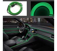 San Jison El Wire 5m/16ft Neon Tube Lights Car Interior Trim Light Strip Conception Avancée De Faible Consommation d'Énergie Pour Panneau Intérieur Gap Décoratif(Vert)