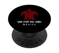 San Jose Del Cabo Mexico Tortue de mer Tribal Océan Art Design PopSockets PopGrip Adhésif