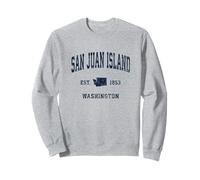San Juan Island Washington WA Vintage Athletic Navy Sports D Sweatshirt