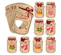 San Kids Classroom Lot de cartes à la dérive pour San en pot 48X, carte d'échange d'anniversaire | Jolie carte de vœux de San avec nœud et coeur,