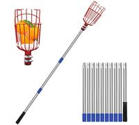 SAN LIKE Perche Cueille Fruit Telescopique 4 M, Cueilleur de Fruits avec Manche Telescopique, Fruit Picker Peigne à Olive Peigne pour Ramasser les Olives, Pommes, Poires, Pêches, Avocats