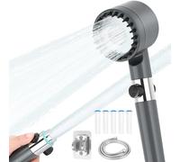 SAN LIKE Pommeau de douche avec filtre, pommeau de douche économe en eau avec 3 + 1 types de jet, douchette haute pression avec filtration en 15 couches, pommeau de douche économique pour éliminer le