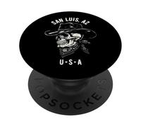 San Luis Arizona USA Cowboy Skull Design Vieilli PopSockets PopGrip Adhésif