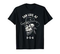 San Luis Arizona USA Cowboy Skull Design Vieilli T-Shirt