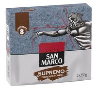 SAN MARCO Café Moulu Supremo Parfumé et Corsé Intensité 8 - Pack de 2 boîtes - 500 g chacune (1 kg total) - Lot de 2