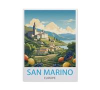 San Marino Vintage Travel Poster，Jigsaw Puzzles for Adults 1500 Piece, Classic Puzzle Teens Boys Girls Puzzles Sturdy Tight Fitting Pieces,Letters on Back for Ideal Challenging and Gift（57x87CM）-BD32