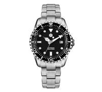 San Martin SN0009G Montre mécanique lumineuse pour homme Mouvement NH35 44 mm Étanche jusqu'à 30 bars, Noir/mouvement automatique YN55. Cadran de 40 mm, Décontracté