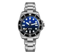 San Martin SN0126GS 90S5 Montre mécanique automatique pour homme Étanche 38 mm 20 bars Montre de plongée de luxe avec cristal saphir, Dégradé bleu noir