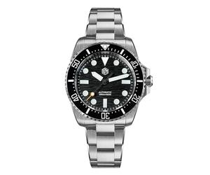 San Martin SN0126GS 90S5 Montre mécanique automatique pour homme Étanche 38 mm 20 bars Montre de plongée de luxe avec cristal saphir, noir