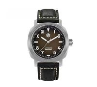 San Martin SN065G Montre de plongée classique pour homme 40 mm Mouvement automatique Saphir Cristal Lumineux Montre mécanique étanche 100 m, Stap en cuir noir