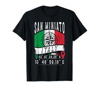 San Miniato Drapeau Italie Coordonnées GPS de San Miniato T-Shirt
