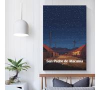 San Pedro de Atacama, peintures nocturnes pour salon, peintures de rue, toile colorée, art mural pop moderne, décoration d'intérieur, tendue, prête à accrocher, 40 x 60 cm