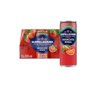 San Pellegrino Boissons pétillantes italiennes en conserve à l'orange sanguine pétillante, 12 x 330 ml, 69 kCals par canette