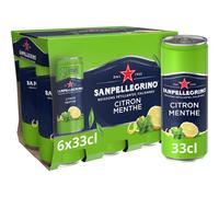 SAN PELLEGRINO Canettes fines Citron & Menthe 6 x 33 cl