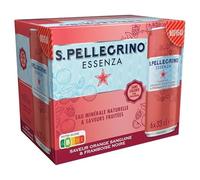 San Pellegrino Essenza : pack de 6 boissons pétillantes à l'Orange Sanguine et Framboise Noire - 33cl chacune - Rafraîchissez-vous avec ce mélange fruité - L'Unité