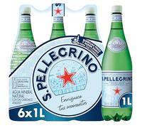 San Pellegrino - Lot de 6 bouteilles d’au pétillante, 1 L