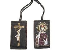 San Rafael Arcangel Scapulaire marron de la Vierge du Mont Carmel avec Jésus sur la Sainte Croix - Escapulario de la Virgen del Carmen