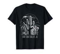 San Tan Valley, AZ, USA Cactus Desert Scène Design T-Shirt Graphique avec Valeur