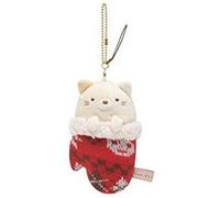 San-X Corner Gurashi Knit Goods - Poupée en peluche tricotée à suspendre - Chat à suspendre dans un charme de téléphone pour gant d'hiver avec une chaîne MR04301 G