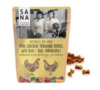 Sana Premium Dog Foods | Chevillères d'entraînement séchées à l'air doux | Haute teneur en viande I Différentes variétés et tailles (3 x 100 g, poulet avec bleuets et grubes)