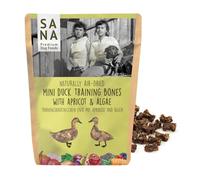 Sana Premium Dog Foods | Chevillères d'entraînement séchées à l'air doux | Haute teneur en viande I Différentes variétés et tailles (5 x 100 g, canard avec abricot et algues)