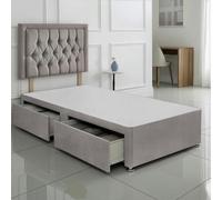 SANA SLEEP Parure de lit simple renforcée en lin argenté de 0,9 m avec tissus antidérapants et tête de lit élégante - Artisanat de qualité fabriqué au Royaume-Uni