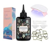 SANAAA Kit de résine 100 g avec lampe UV 6 W Résine UV pour la fabrication de boucles d'oreilles, pendentifs, bijoux